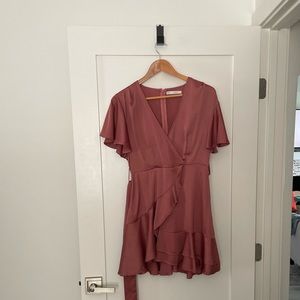 Saints and secrets blush ruffle dress. Can be worn dressy or casually